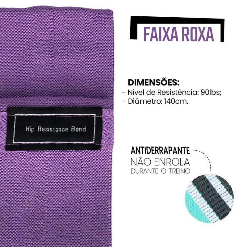 Kit de 3 Faixas Elásticas para Exercícios com 3 Níveis de Resistência - Presente Park