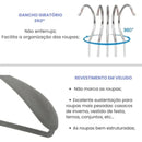 Kit 10 Cabide de Veludo Adulto com Ombreira Fixa para Camisa Terno Blazer Vestido Saia