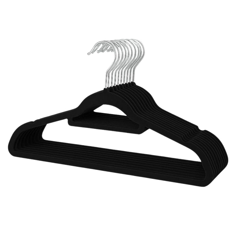 Kit 100 Cabide Infantil de Veludo Antideslizante Slim Ultrafino para Roupa Calça Camiseta de Bebe