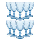 Jogo 12 Taças Diamond 330ml Vidro Reforçado Bico de Jaca Luxo para Água Vinho Suco