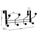 Organizador Cabideiro de Parede Porta com 8 Ganchos Suporte para Pendurar Roupas Toalhas Bolsas