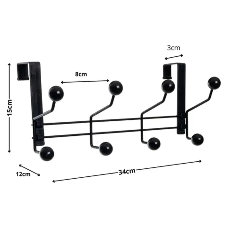 Organizador Cabideiro de Parede Porta com 8 Ganchos Suporte para Pendurar Roupas Toalhas Bolsas