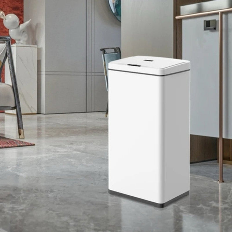 Lixeira Automática Retangular 50 Litros com Sensor Branca - Presente Park