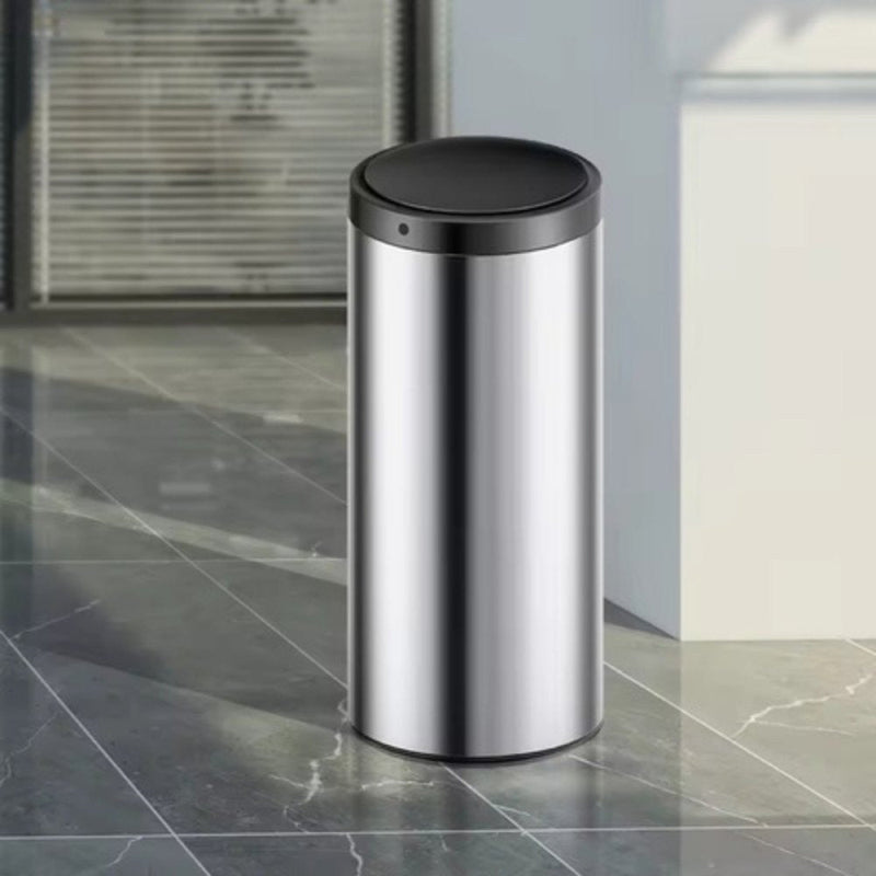 Lixeira Automática Redonda em Aço Inox 50 Litros com Sensor - Presente Park