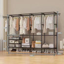 Guarda Roupa Portátil Aberto Arara Desmontável Multifuncional Sapateira de Chão 4 Colunas