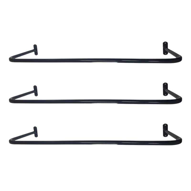 Kit 3 Arara Cabideiro de Parede 80cm Reto Cromado Expositor de Roupas para Loja Closet