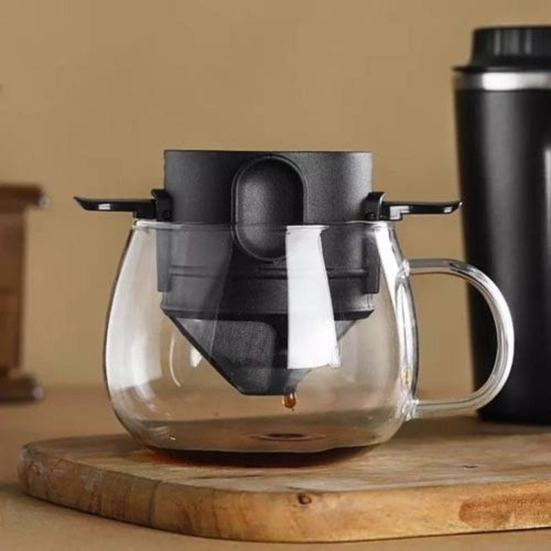 Mini Filtro Coador de Café Portátil Reutilizável Com Suporte Dobrável - Presente Park