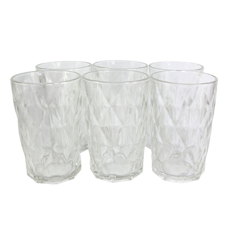 Conjunto 6 Copos de Vidro Diamante 370ml - Presente Park