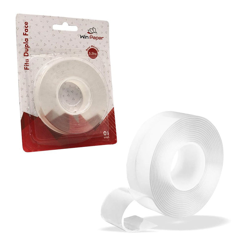 Fita Dupla Face Extra Forte Transparente 18mm x 5 Metros - Presente Park