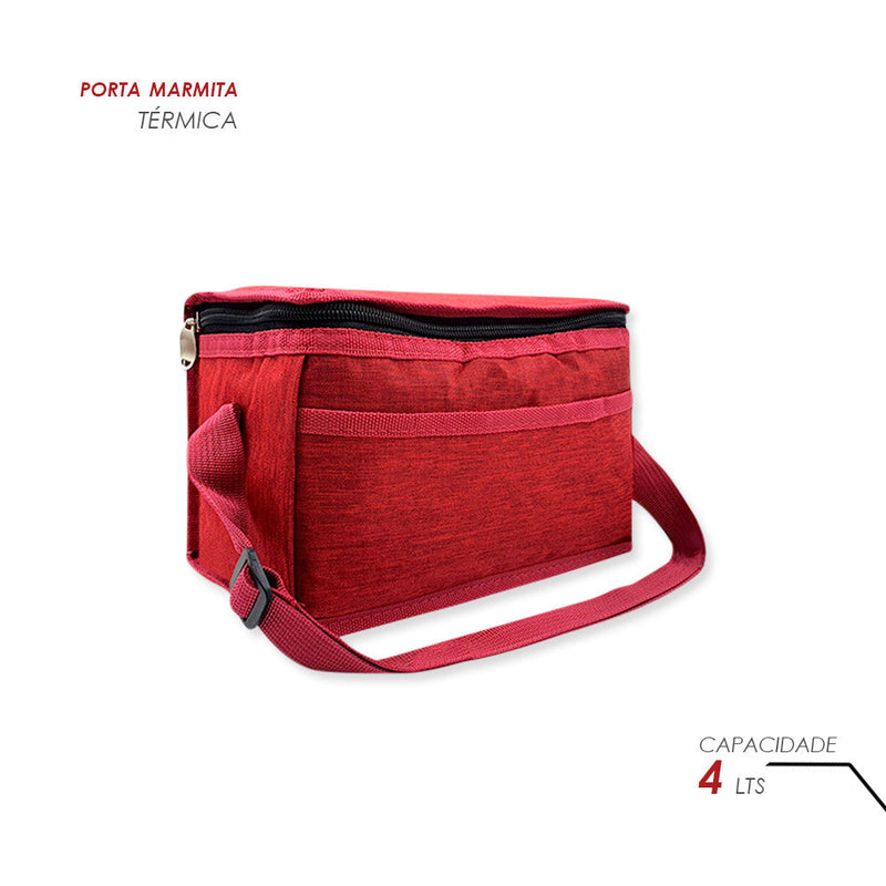 Bolsa Térmica Porta Marmita Lanche Bebida Vermelha - Presente Park