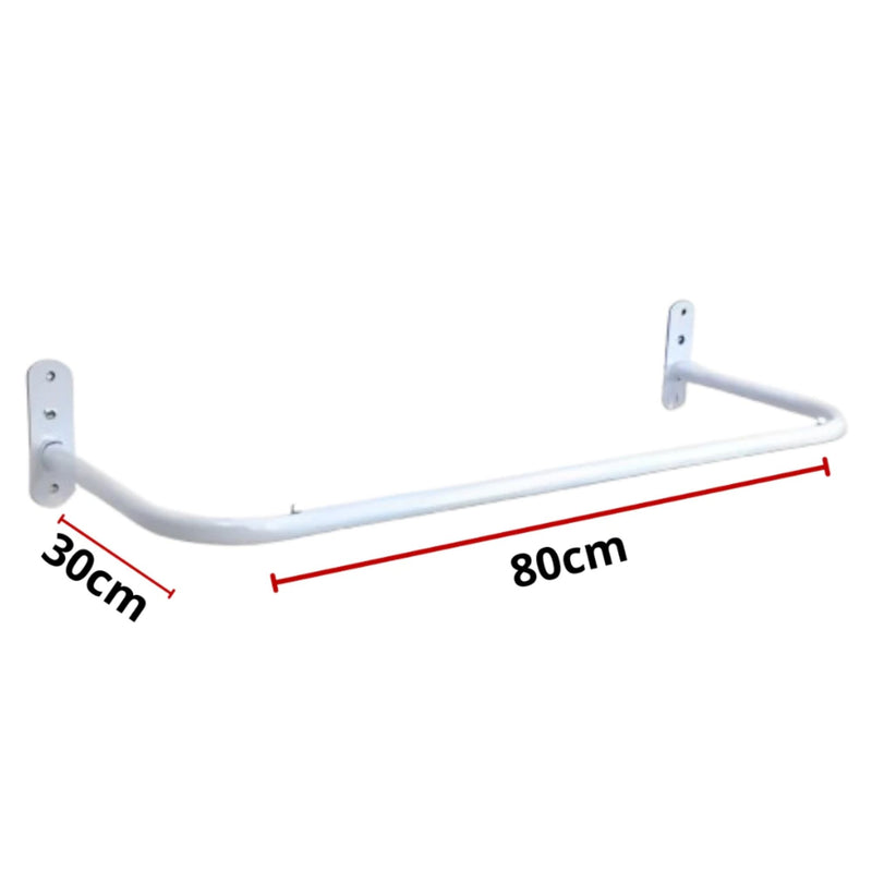 Kit 2 Arara Cabideiro de Parede 80cm Reto Cromado Expositor de Roupas para Loja Closet