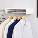 Cabideiro Arara de Parede para Roupas 60cm Madeira MDF Guarda Roupa Closet Loja