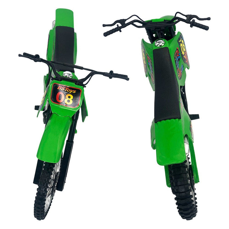 Moto de Motocross de Brinquedo com Apoio - Verde - Presente Park