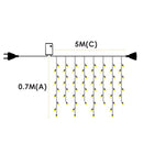 Cordão Pisca Pisca Led Cascata 200L 5M x 70CM 8 Modos 110V Tomada Natal Ano Novo Casamentos