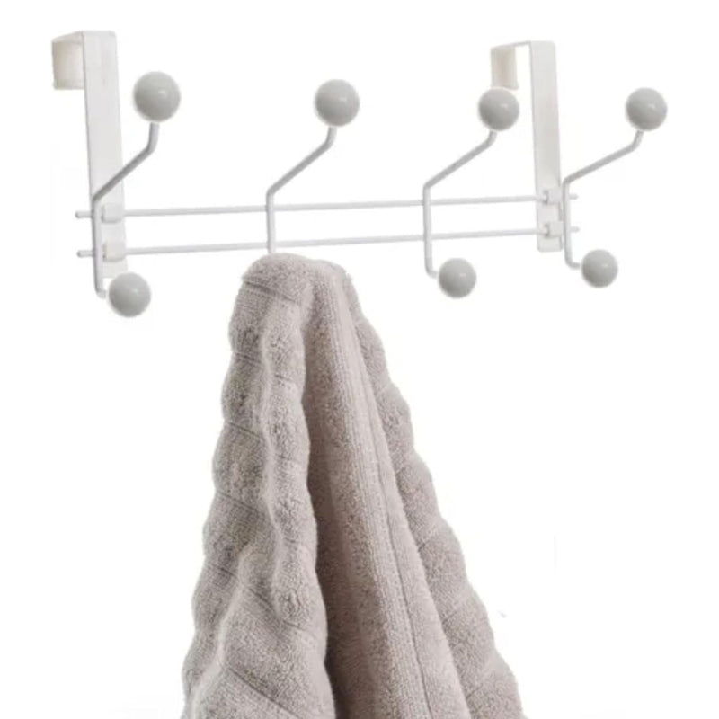 Organizador Cabideiro de Parede Porta com 8 Ganchos Suporte para Pendurar Roupas Toalhas Bolsas