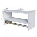 Cabideiro Arara de Parede para Roupas 60cm com Nicho Madeira MDF Metal Quarto Closet Loja