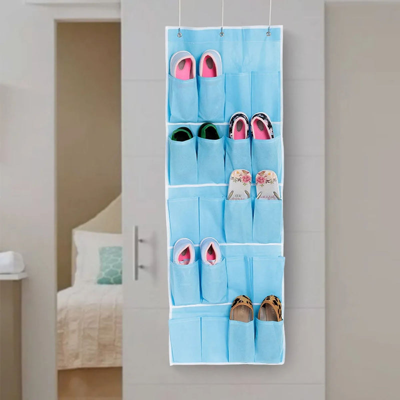Sapateira Suspensa Infantil para Porta Organizador de Sapatos Vertical com 20 Bolsos 10 Pares
