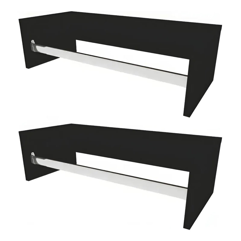 Kit 2 Cabideiro Arara de Parede para Roupas 60cm Madeira MDF Guarda Roupa Closet Loja