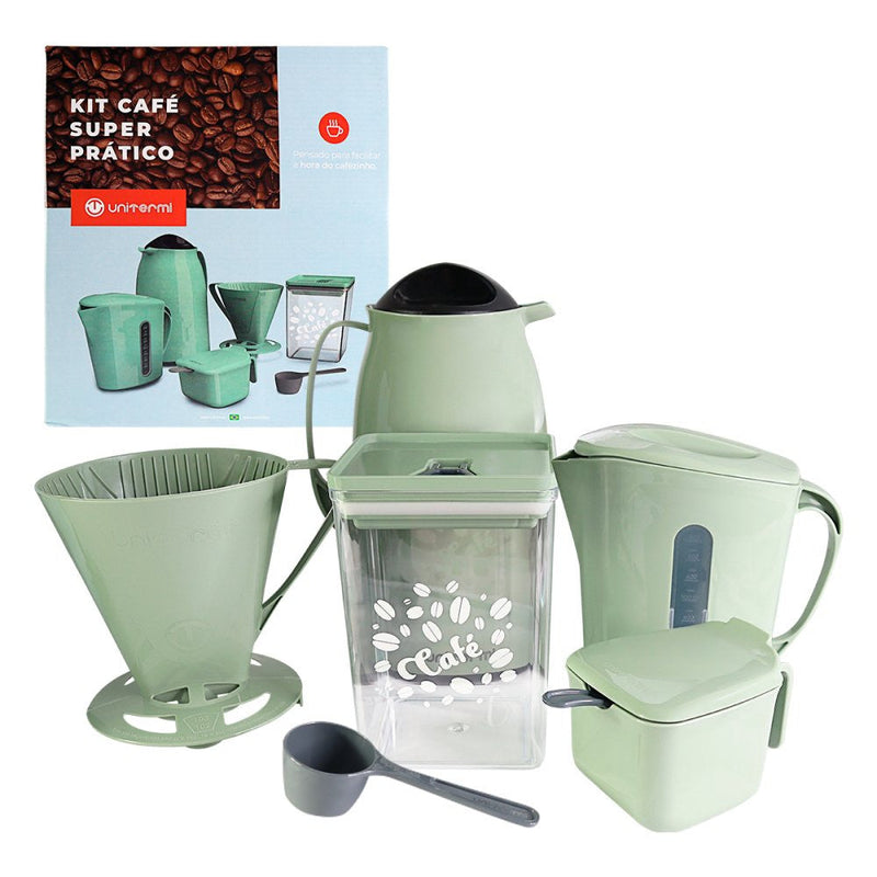Kit Café Super Prático com 6 Peças Verde - Presente Park