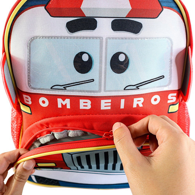 Mochila Infantil Com Alças - Bombeiro - Presente Park