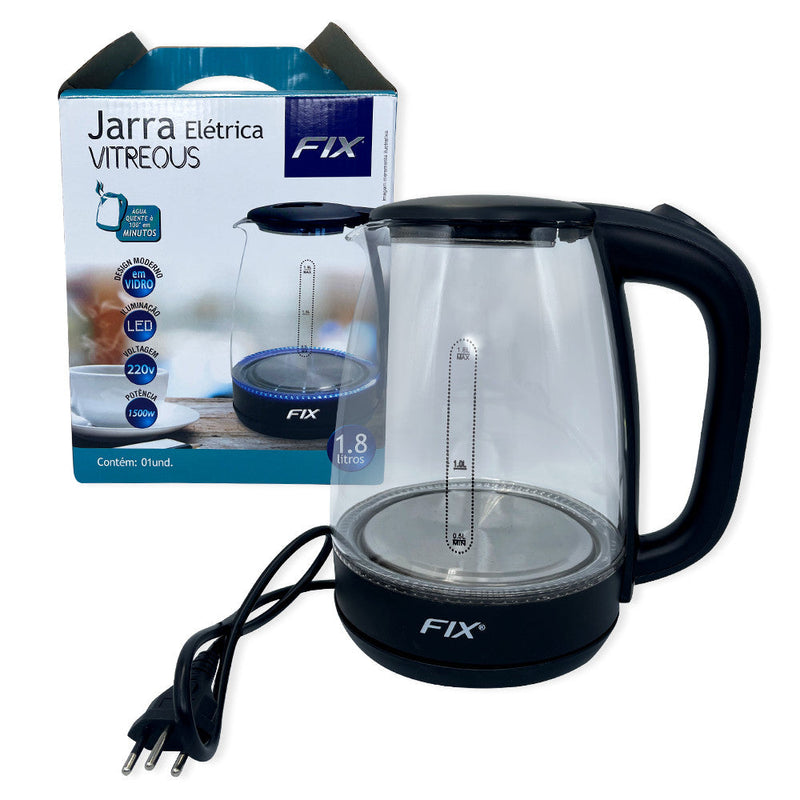 Jarra Chaleira Elétrica de Vidro 1,8 Litros 220v - Presente Park