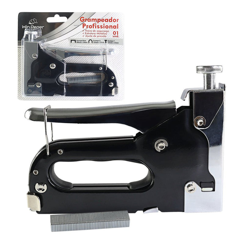 Grampeador Profissional Compacto Preto - Presente Park
