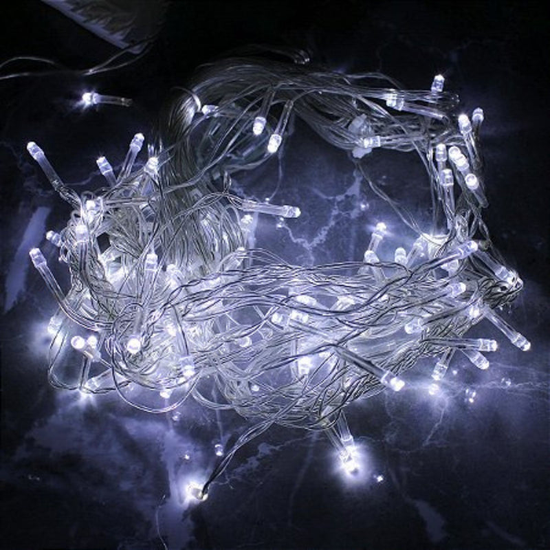 Cordão Pisca Pisca Led Cascata 100L 3M x 70CM 8 Modos 110V Tomada Natal Casamentos Ano Novo Festas