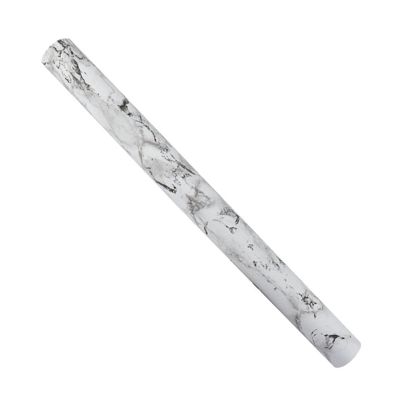 Papel de Parede PVC Marmorizado Preto e Branco - Presente Park