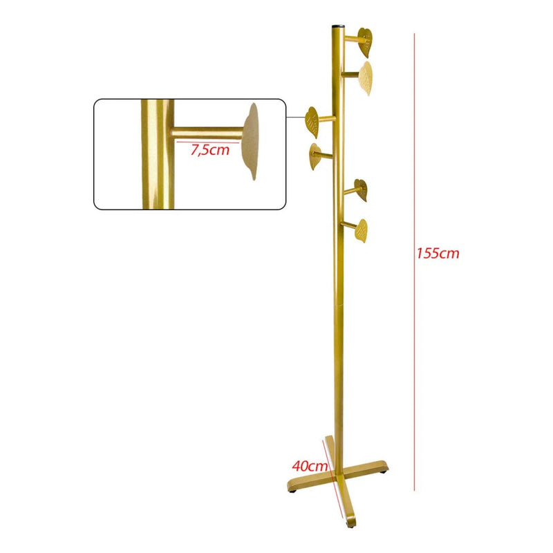 Mancebo Cabideiro de Chão 8 Ganchos Metal Moderno para Casaco Chapéu Bolsa