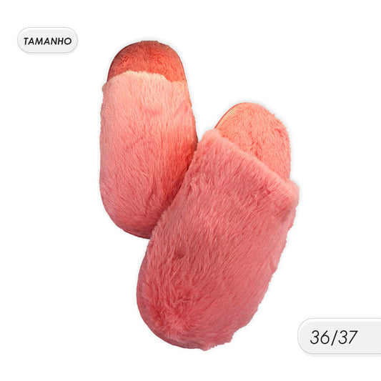 Pantufa Feminina Felpuda Rosa