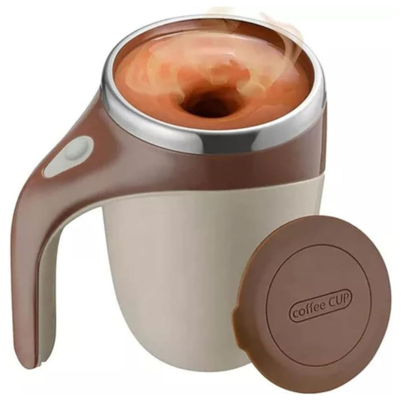 Caneca Copo Mixer Térmico Recarregável USB Inox Automático 380ml com Tampa para Shake Café