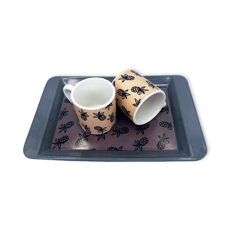 Jogo Xícaras De Café Coffee 85 Ml 6 Peças C/ Bandeja - Presente Park