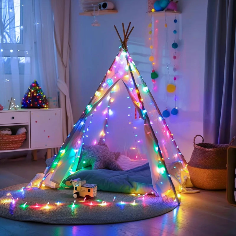 Cordão Pisca Pisca Led de Natal Rolo 200 Lampadas 50M 110V Tomada 8 Funções