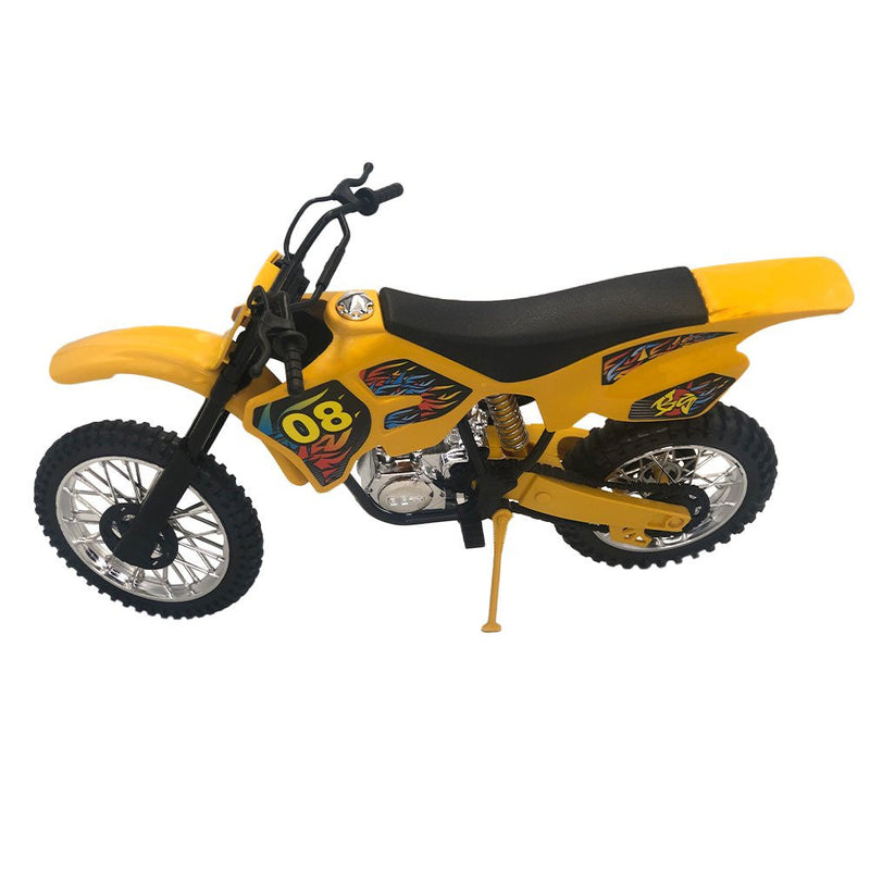 Moto de Motocross de Brinquedo com Apoio - Amarelo - Presente Park