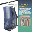 Kit 4 Cabide Multifuncional 5 Divisórias Retrátil Inox para Calças Bermudas Saias Gravatas