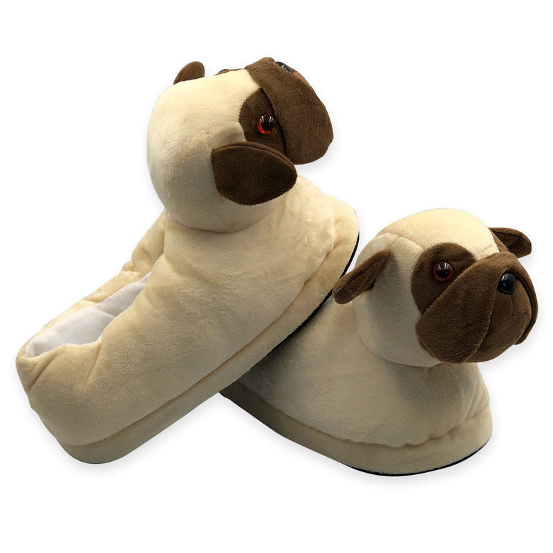 Pantufas de Cachorro Pug 3D Tamanho Único - Presente Park