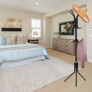 Cabideiro Mancebo de Chão Arara Tripé Alumínio 12 Ganchos Organizador para Roupas Chapéu Bolsa