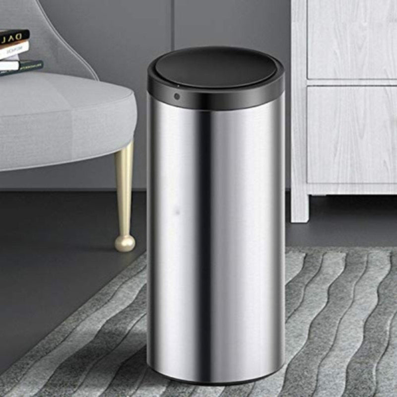 Lixeira Automática Redonda em Aço Inox 50 Litros com Sensor - Presente Park