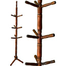 Cabideiro de Chão Mancebo Envernizado Arara 10 Ganchos Madeira Organizador para Roupas Casacos Bolsa