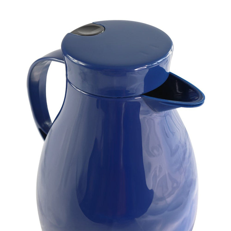 Garrafa Térmica Bule C/ Gatilho 1,0 Litro Café - Azul - Presente Park