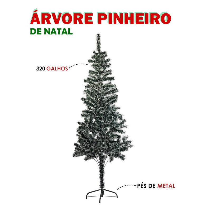 Árvore Pinheiro De Natal Luxo Verde Nevada 1,80m 320 Galhos - Presente Park