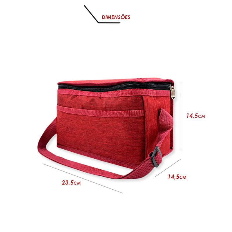 Bolsa Térmica Porta Marmita Lanche Bebida Vermelha - Presente Park