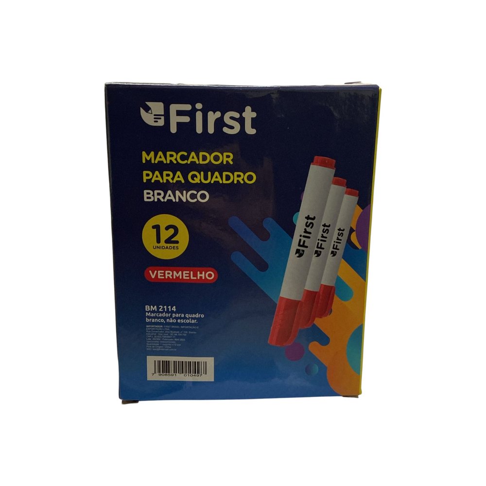 Marcador para Quadro Branco 10 Unidades Vermelho Caneta Pincel Anatômico