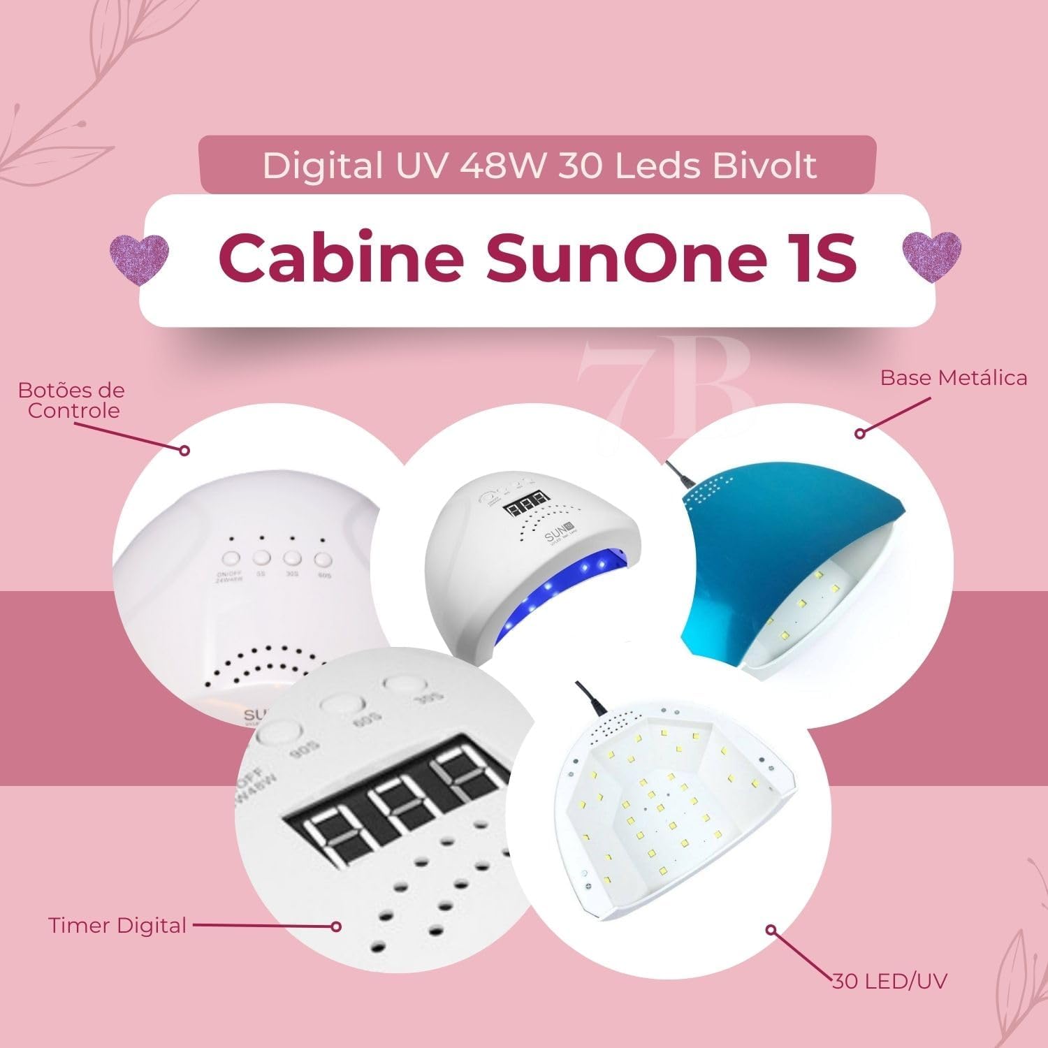 15339339312 cabine led uv unha acrigel gel fibra sun 48w 30 leds bivolt 5.jpg