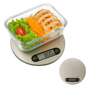 Balança de Precisão Digital para Cozinha de 1g até 10Kg Wellmix Inox Redonda Eletrônica