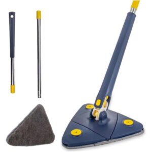 Esfregão Mop Triangular Triangulo Rodo Mágico 360° Giratorio com Refil de Microfibra p/ Limpeza Piso