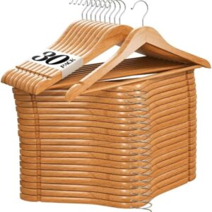 15367608134 kit 30 cabide de madeira adulto 45cm marfim envernizados com barra deslizante ideal para roupa 2.jpg