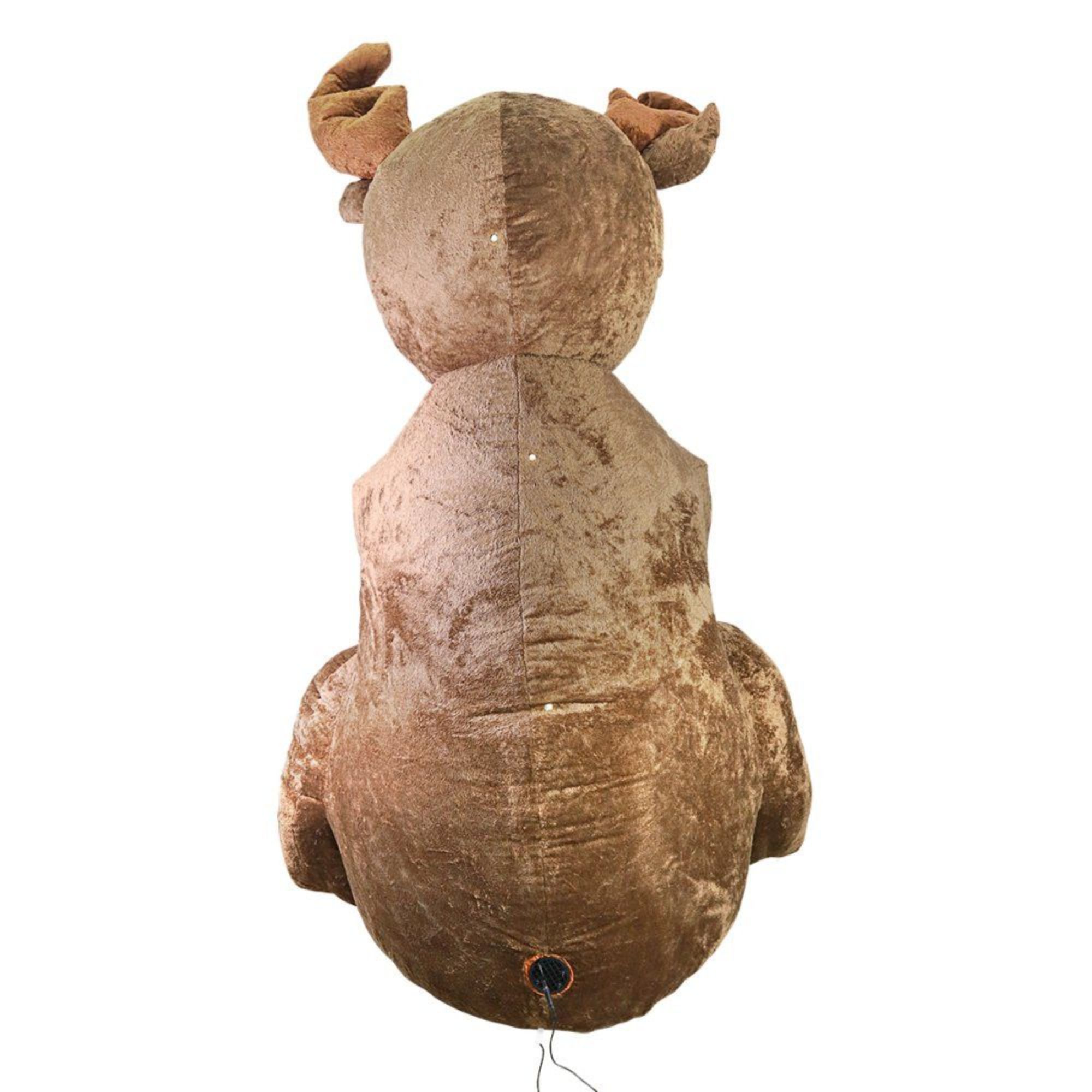 Decoração de Natal Rena Natalina Inflável Sentada Pelúcia Led Bivolt 2,44m - Imagem 3