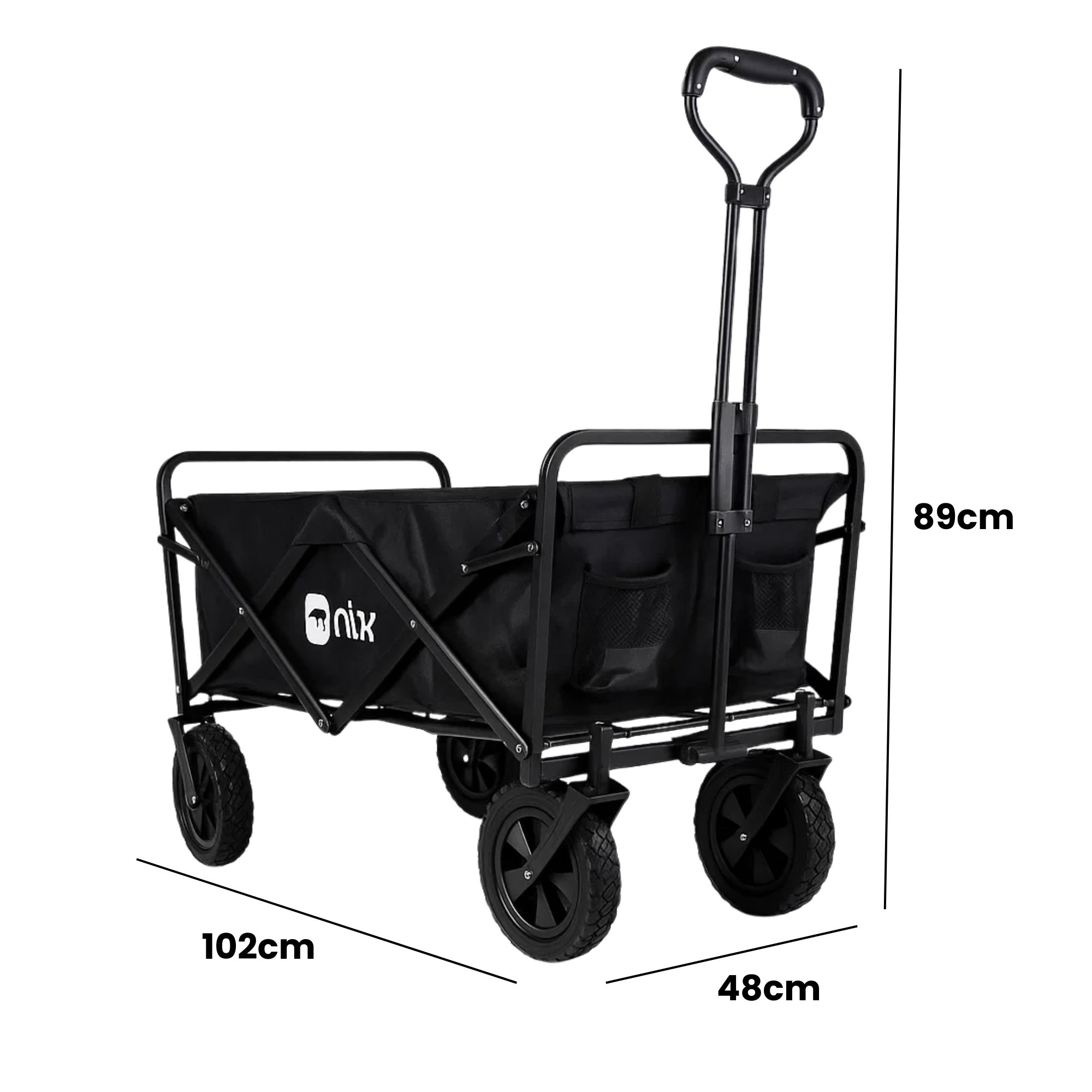 Carrinho Dobrável de Aço 80kg Resistente Portátil Fácil de Guardar para Praia, Mercado e Acampamento - Imagem 4