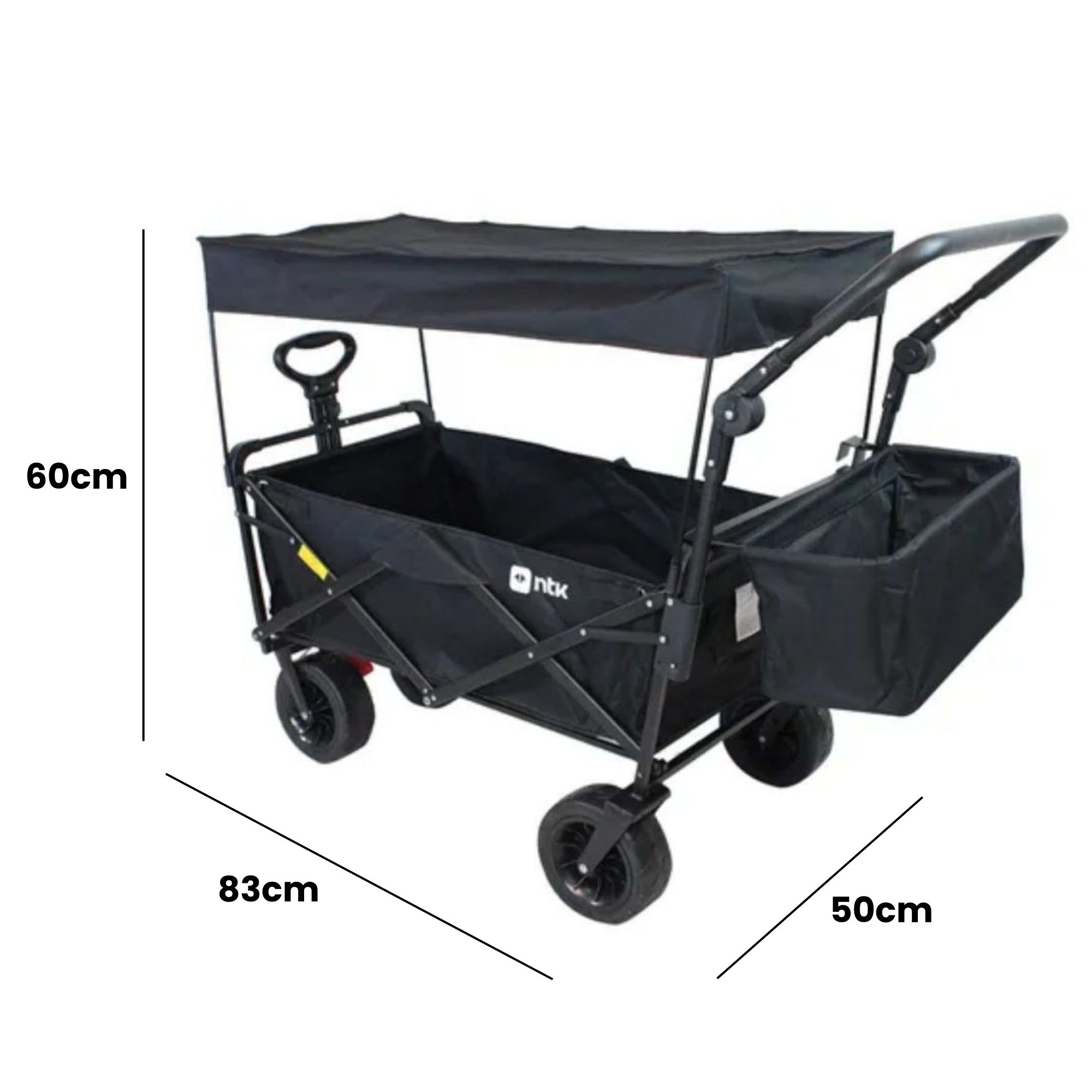 Carrinho Dobrável Reforçado 80kg Portátil Feira Mercado Praia Fácil de Guardar - Imagem 9